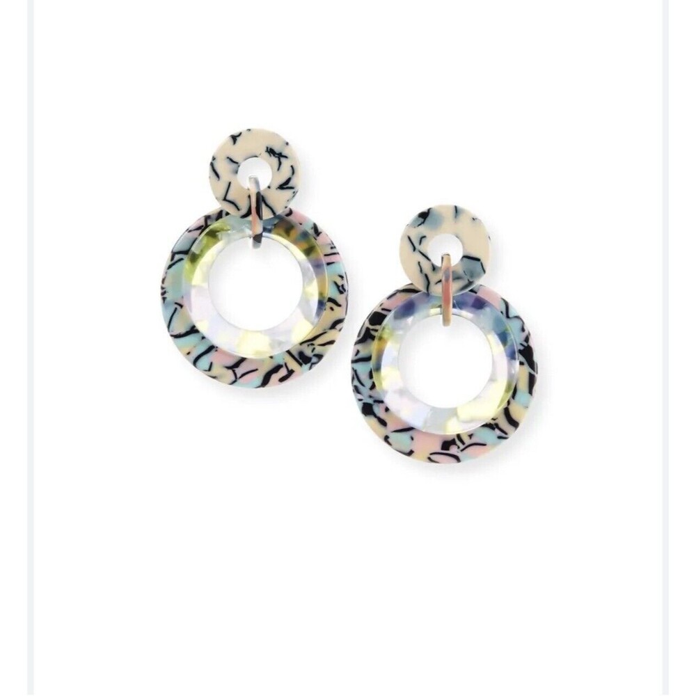 lele sadoughi Tortoiseshell Acetate Hoop Earrings